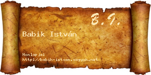 Babik István névjegykártya